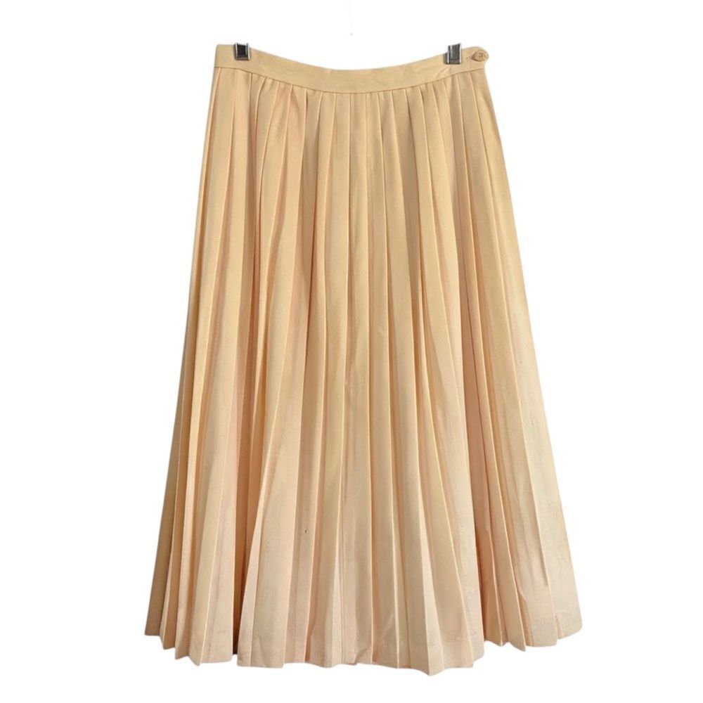 Ralph Lauren Vintage Blue Label Yellow Wool Pleated Maxi Skirt